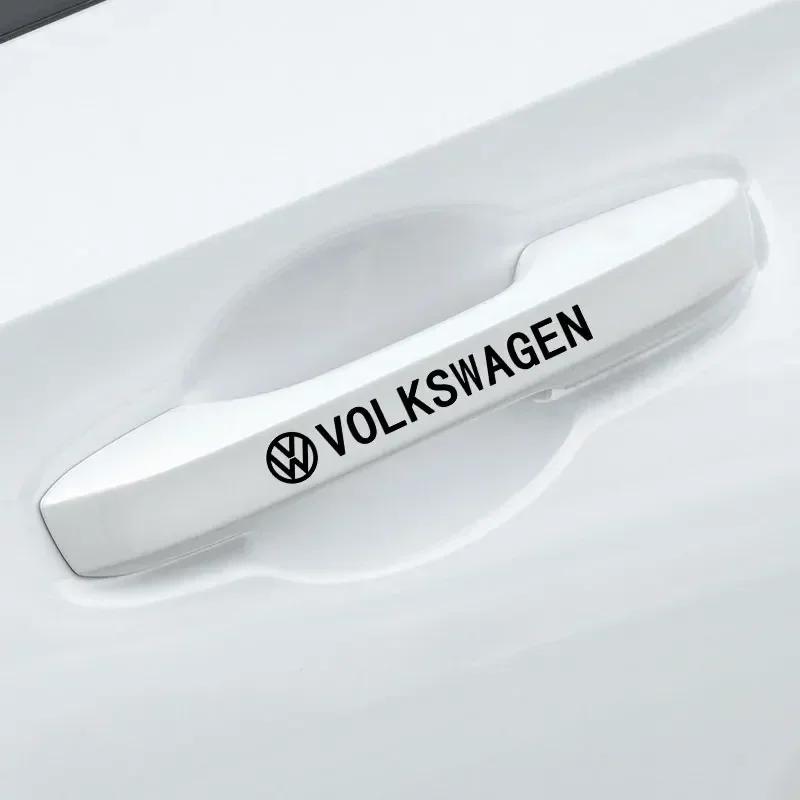 New Fashion Car Door Handle Stickers Tire Rear View Mirror Decals For Volkswagen VW GTI Rline R Polo Golf MK8 Passat Magota