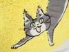 Kumamine Embroidered Tote Bag, Telephone Cat, GREAT