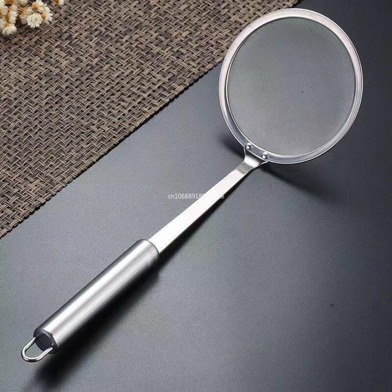 1pc Fat Skimmer Spoon, Stainless Steel Fine Mesh Skimmer, Strainer Spoon for Removing Grease Fat and Foam, Kitchen Tools