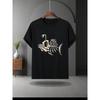 European Sizes Fashionable Print Men'S Round-Neck Short-Sleeve Shirt with a Cool Street Style, Suitable for Men