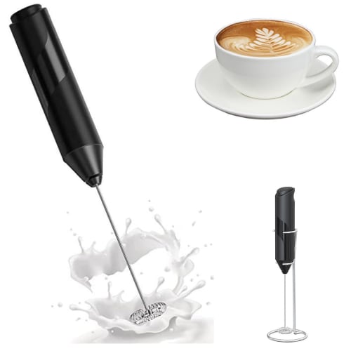 Electric Milk Frother, Coffee Frother, Handheld, Ultra-Lightweight, Quiet, Rechargeable USB-C with Stand, Makamachi Art Frother for Latte/Cappuccino,