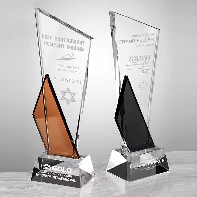 Creative Customized K9 Crystal Trophy, Engraved Upscale Authorization Plate, Honor Award, Excellent Employee Trophy, 1Pc