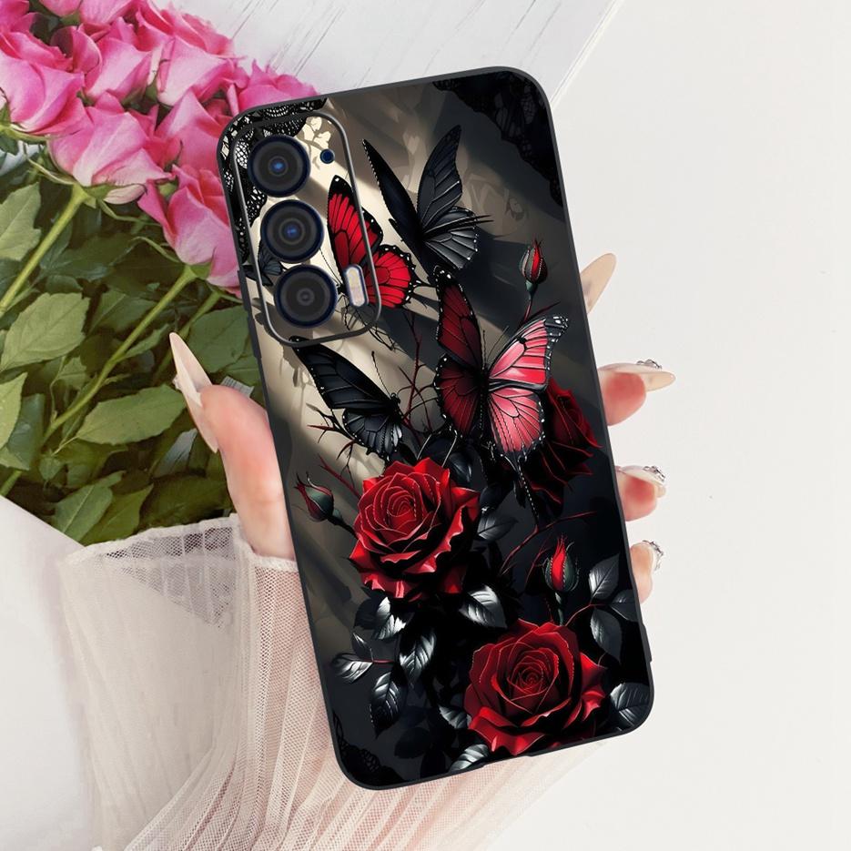 For Motorola Edge 2021 Case XT2141-1 Luxury Butterfly Tree Painted Cover Soft Silicone Case For Motorola Edge 2021 Edge2021 Bags
