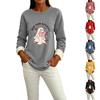 Women's Halloween -Lined Long Sleeve Round Neck Print Casual Winter Top