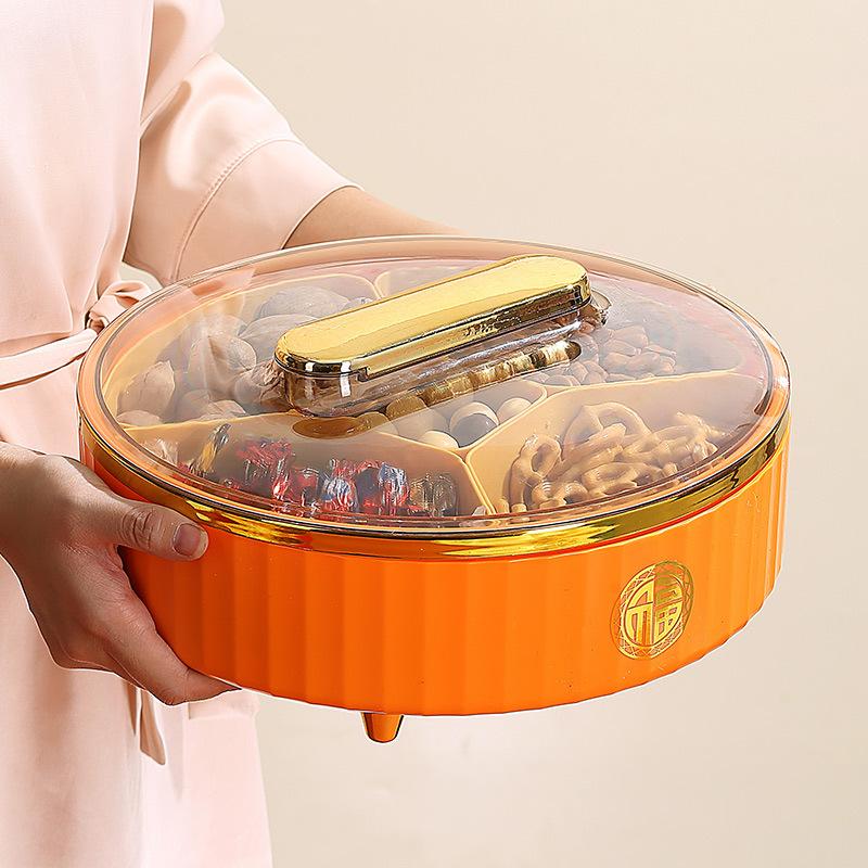 Fruit Plate Household Living Room Coffee Table Fruit Plate Candy Box Dried Fruit Box New Year'S Celebration Wedding Melon Seeds Snack Storage Box