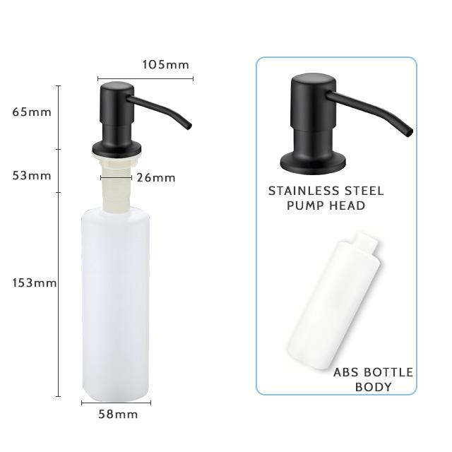 Household and Restaurant Stainless Steel ABS Kitchen Sink Dishwasher Liquid Soap Dispenser Kitchen Soap Dispenser