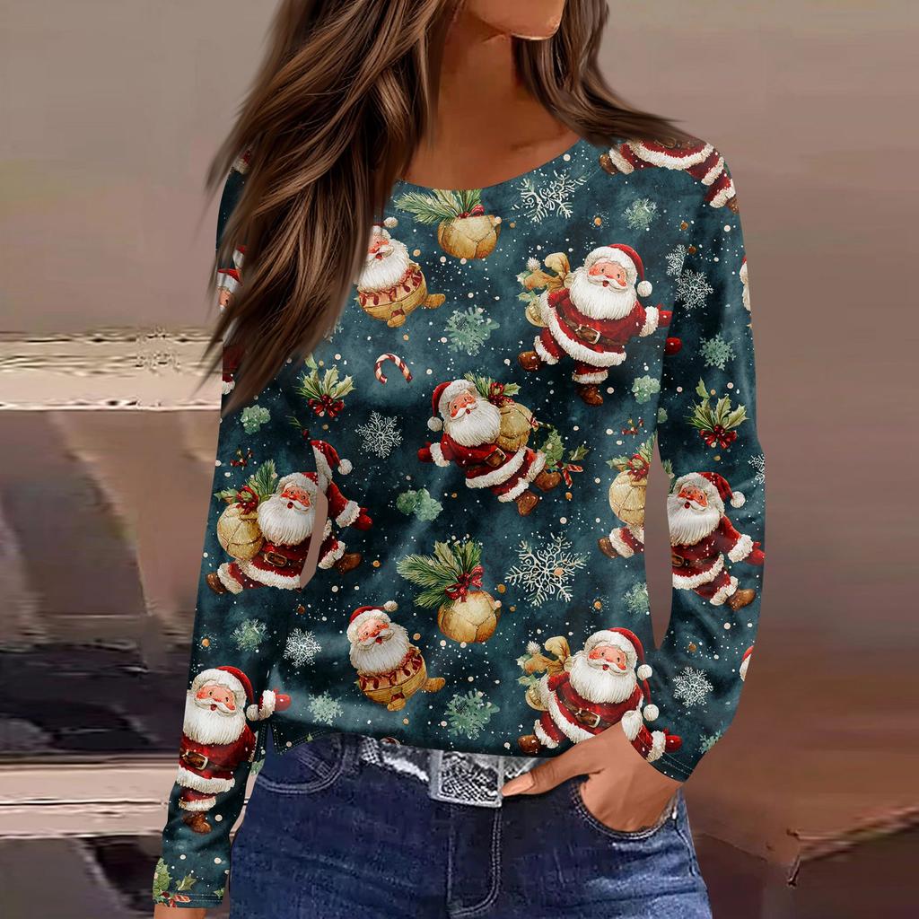 Womens's Fashion Casual Halloween Print V-neck Mid Length Pocket 3/4 Sleeve Top