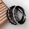 Sparkling Flocking Hairbands With Anti Slip Toothcomb, High Cranium Headdress For Women Hair Decoration 3 Piece Set