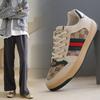 New retro casual board shoes fashion color blocking dirty shoes soft soles comfortable and breathable men's shoes