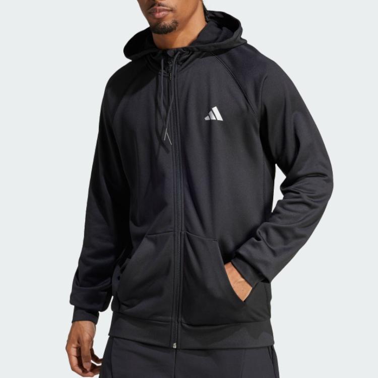adidas Frio.Pronto Jaqueta Masculina Casual Esportiva com Capuz e Zíper Longa Preta IM7489