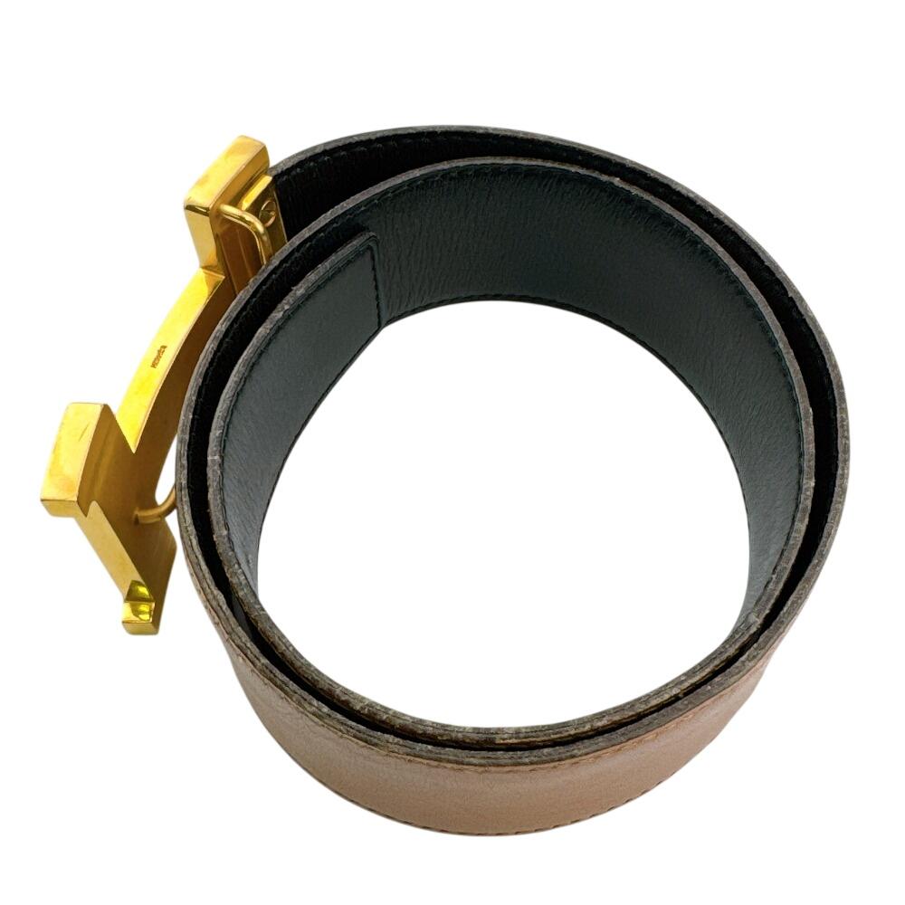 HERMES leather Constance H belt Brown leather Used