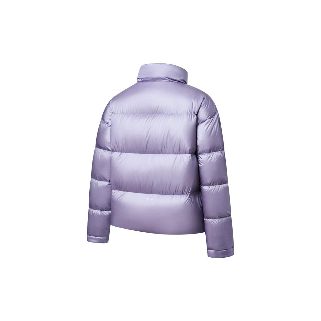 Saucony Letter Logo Print Windproof Warm Stand Collar Long Sleeve Bread Down Jacket Women Jacket Gray Purple SC1220006B-PP06