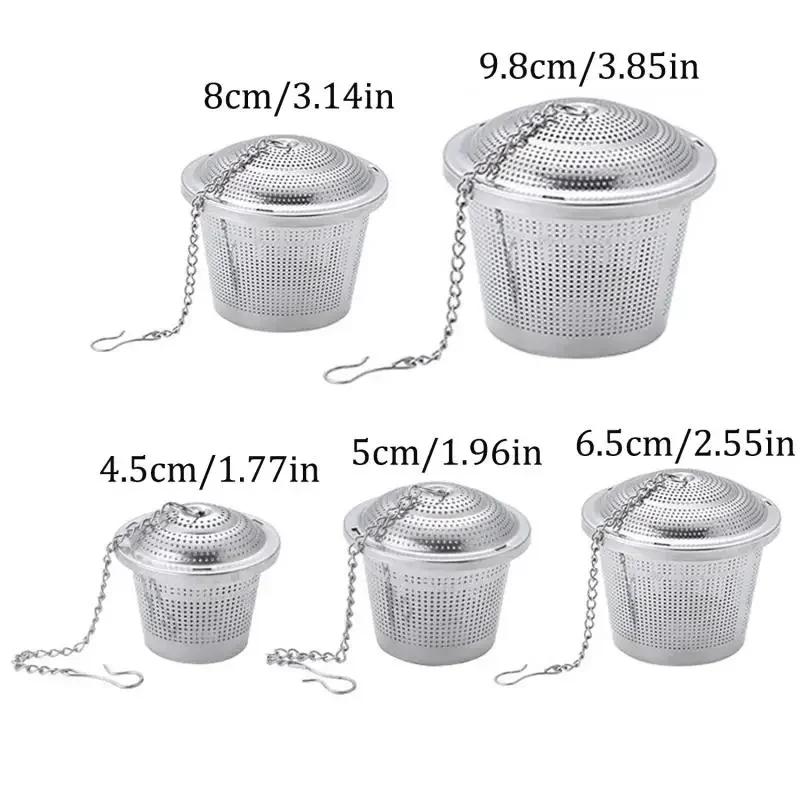1-3pcs Tea Spice Strainer Seasoning Ball Mesh Herbal Ball Stainlesss Steel Teakettle Locking Tea Filter Reusable Diameter 4.5cm