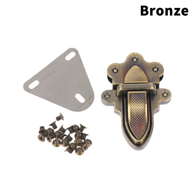 1 Set Metal Push Tongue Closure Lock Durable Anti-Rust Clasp Parts for DIY Handbag Leather Making Craft Accessory