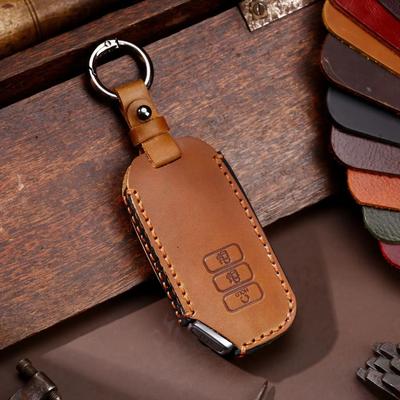 Luxury Car Key Case Cover Genuine Leather Keychain Accessories for Kia Ev6 Seltos K5 Sorento Mq4 7 Button Kring Holder Shelley