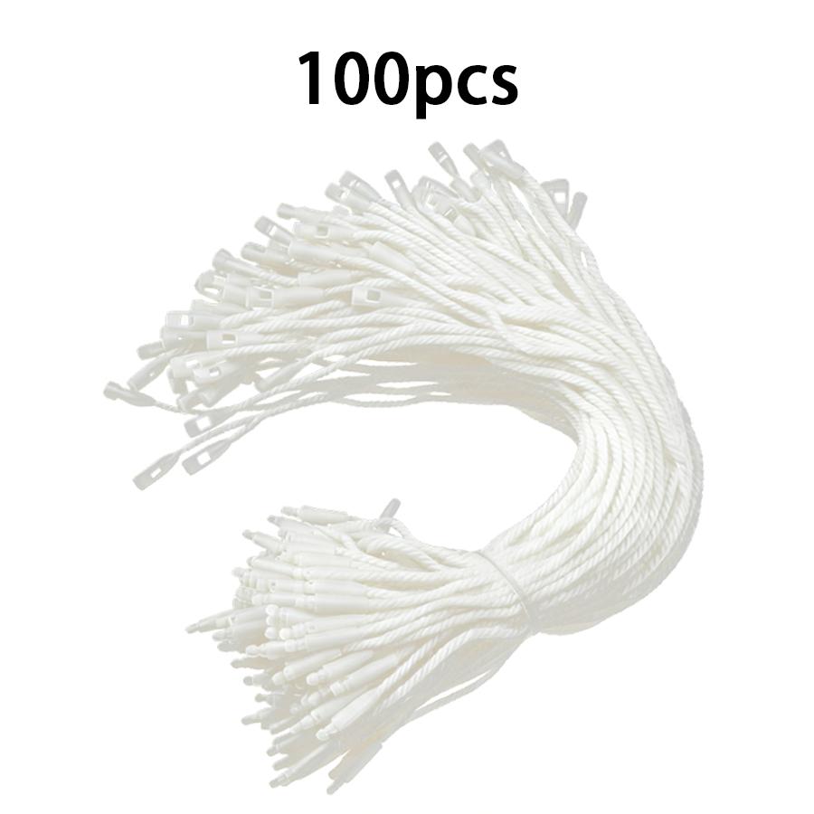 100pcs Hangtag Cord for Clothing Label Luggage Accessories Polyester Tag Ropes Bullet Heads Buckle Rope Gift Packaging Decor XJM