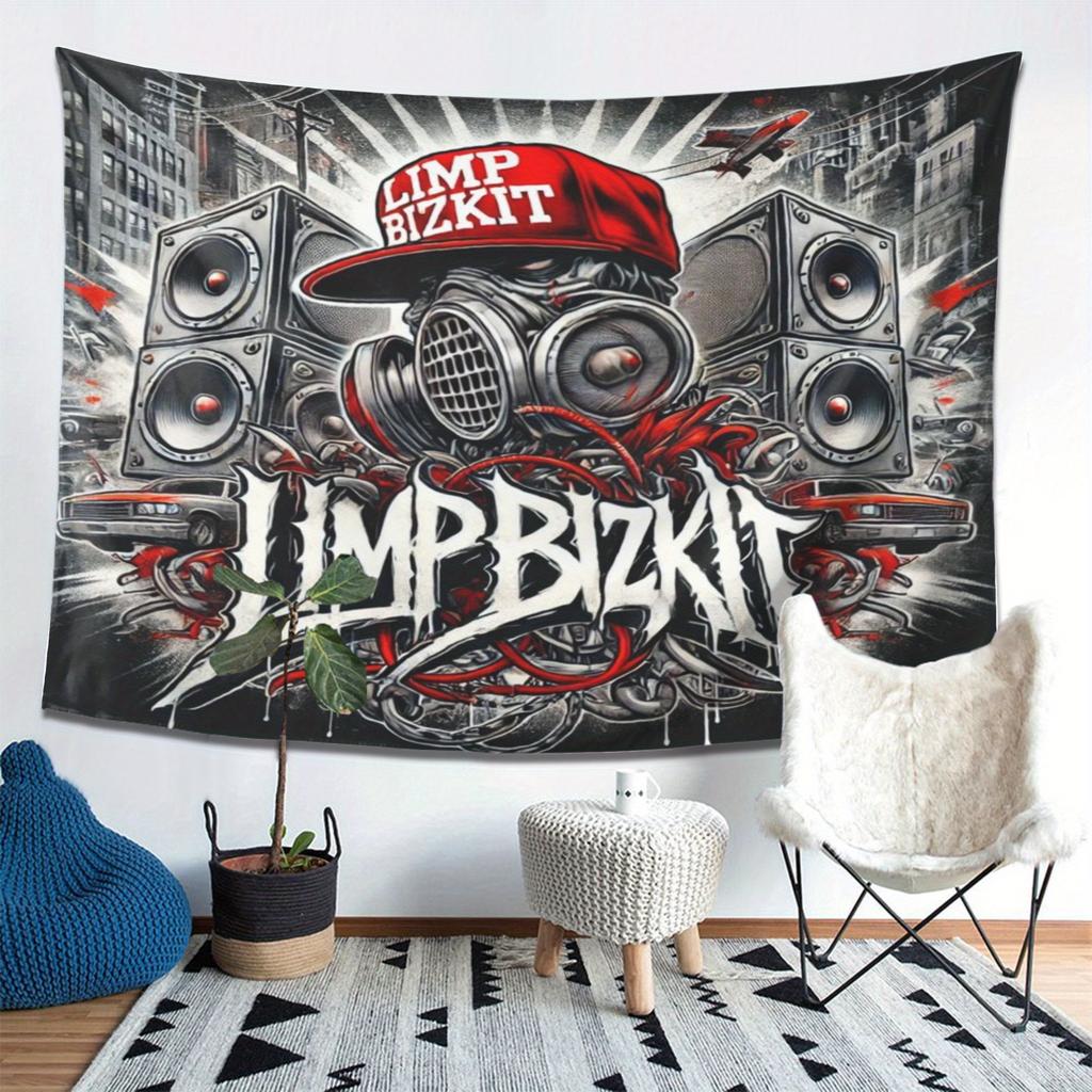 Limp Bizkit Urban Art Tapestry  Celebrating Rock Band with Bold Graffiti Design Perfect for Bedroom and Living Room Decoration