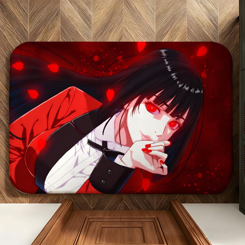 Anime K-Kakegurui Floor Mat Soft Flannel Floor Mat Suitable for Entryways, Living Rooms, Bedrooms, and Bathrooms