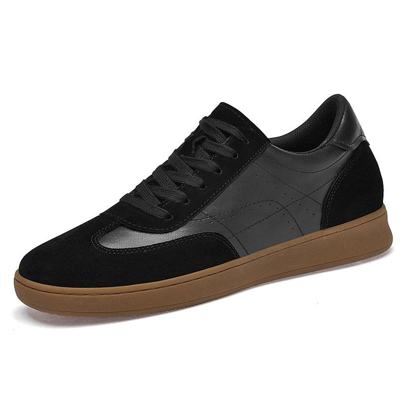 

6717 Men S Shoes Inner Height-Increasing Bag Shoes Platform Muffin Skateboard Sports Shoes Spring And Autumn Low-Top Leather Casual Shoes Tide 43 чорний
