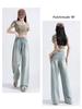 Spring & Autumn 2025 Women's High-Waisted Light Wide-Leg Jeans: Trendy Versatile Slimming Straight-Leg with Hot Drill Design.