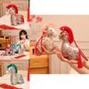 Traditional Horse Plush Toy With Flower Print Design And Tassel Decor For New Year Gifts And Celebrations