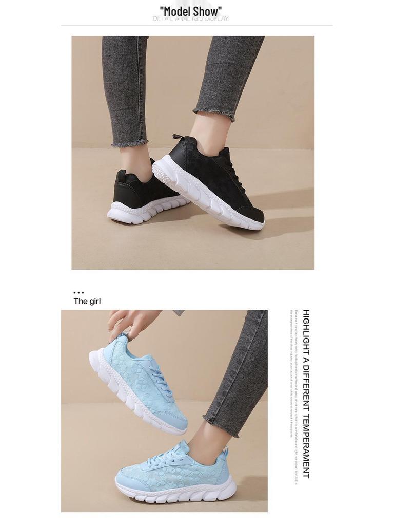 Atmungsaktive weiße Damen-Sneaker - Leicht, bequem und vielseitig für die Frühjahrs-/Sommer-Freizeitkleidung