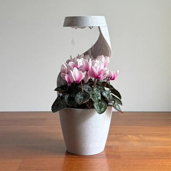 Cloud Watering Planter with Hidden Drainage Tray Self Watering Planter with Slow Drip Rain Effect Modern Desktop Flower Pot for Succulents Herbs Home