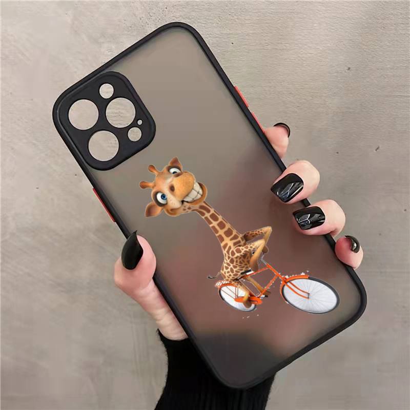 Žirafa zvíře roztomilé a vtipné Pouzdro na telefon matné průhledné Pro iphone 7 8 11 12 13 plus mini x xs xr pro max kryt