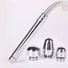 Triple-Head Enema Cleaner: Metal Vagina & Anus Cleaner with Straight and Curved Tubes