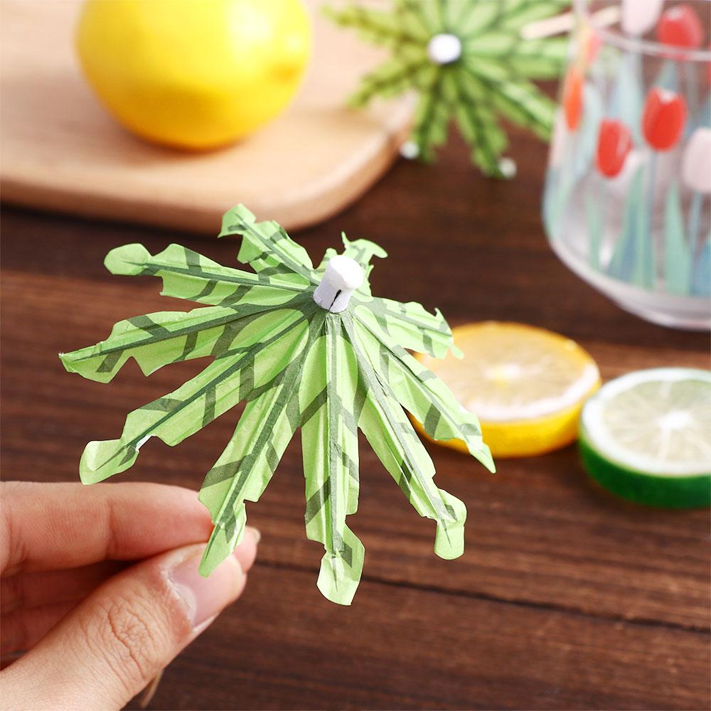 Tree Eco-friendly Toothpick Tropical Fancy Sticks Cocktail Skewer Appetizers Picks Paper Umbrella