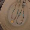 Women's Turquoise Beaded Natural Stone Bohemian Chain Necklace