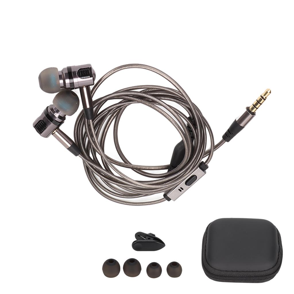 Kabelová sluchátka s izolací šumu pro ovládání drátu 3,5mm sportovní sluchátka s úložným boxem Výměna koncovek do uší
