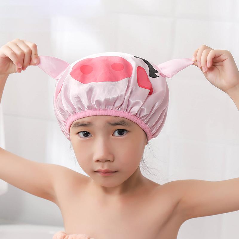 Children s Cartoon Shower Cap Double-Layer Creative Waterproof Cute Shampoo Cap Colorful Bath Accessory for Kids