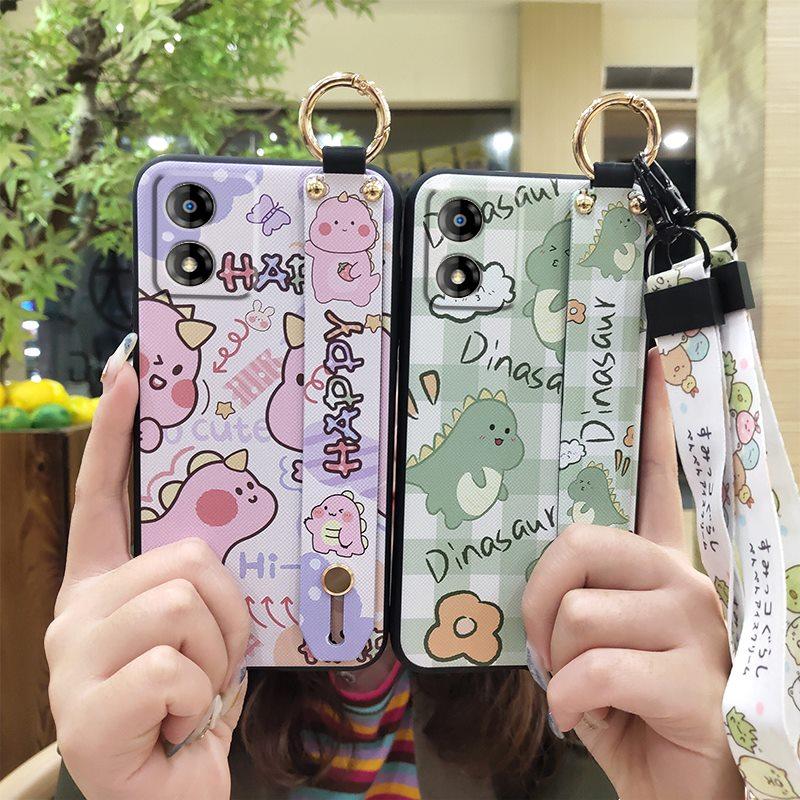 Ring Cartoon Phone Case For MOTO E13 Dirt-resistant Kickstand Waterproof Shockproof Wristband Cute Anti-knock Anti-dust