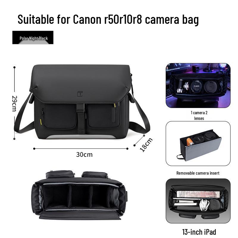 TANGCOOL Men's Large Capacity DSLR Camera Crossbody Photography Bag - Fashionable Shoulder Messenger Bag