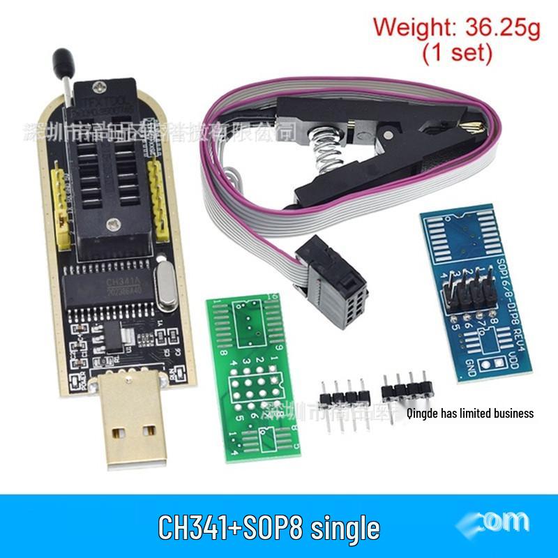CH341A/CH341B Programmer Set with SOP8 BIOS 8-Pin Universal Test Clip