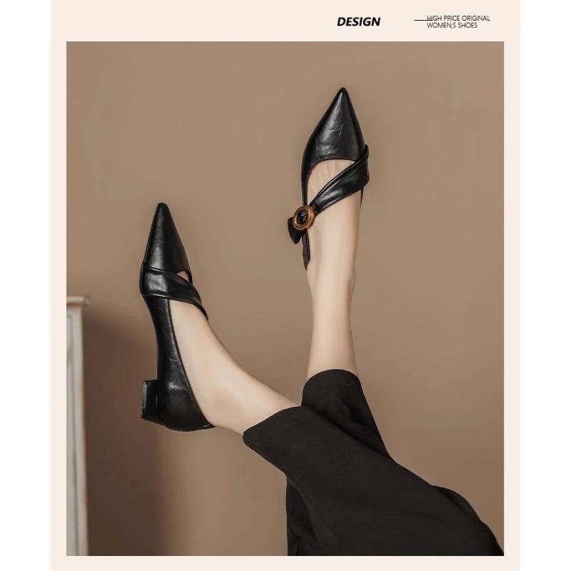 

2025 Весна Осень Новые Сниженные Цены Туфли Мэри Джейн Женский Стиль Туфли на Высоком Каблуке с Цельной Подошвой и Синтетической Подкладкой 35 чёрный