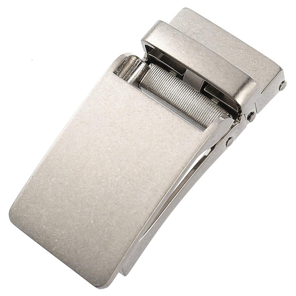 Rectangular Automatic Ratchet Buckle for Leather Straps, Men's Trouser Belt