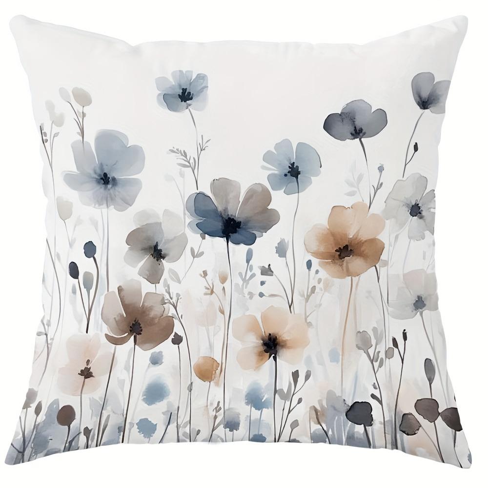Elegant Spring Theme Pillow Cover: Exquisite Floral and Fashion Pattern, Sofa Cushion Cover, Bedroom Room Decoration