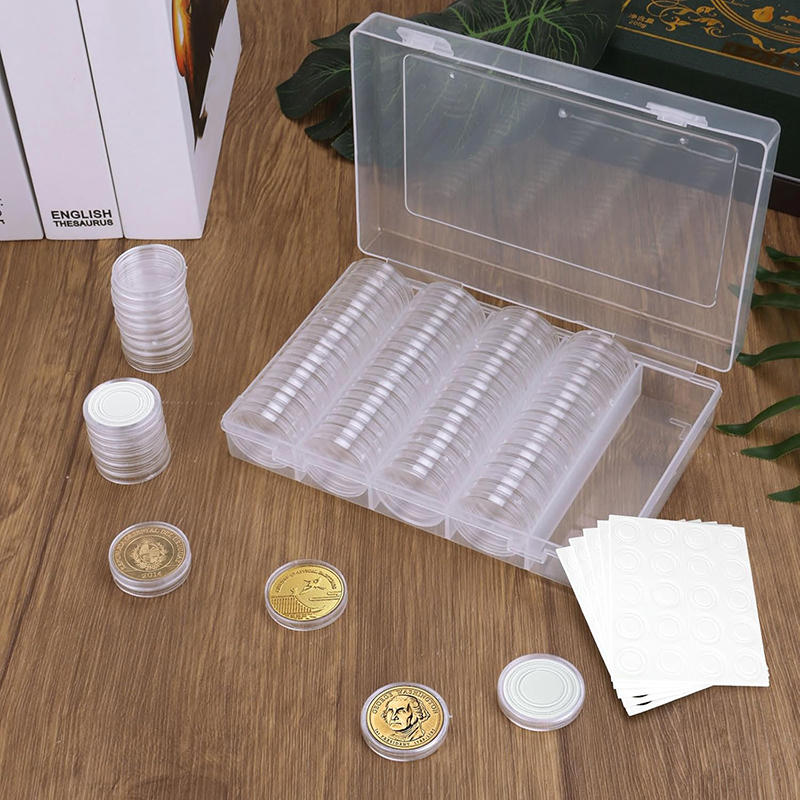 100Pcs/Set Collectible Coin Boxes Protective Coins Transparent Storage Capsules Round Coin Holder Organizer