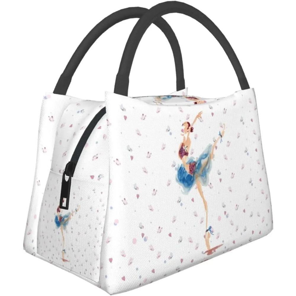 Pink Ballet Dance Lunch Box Picnic Bags Dance Tote Insulated Portable Cute Container Meal Bag Dance Lunch Box for Picnic Shcool