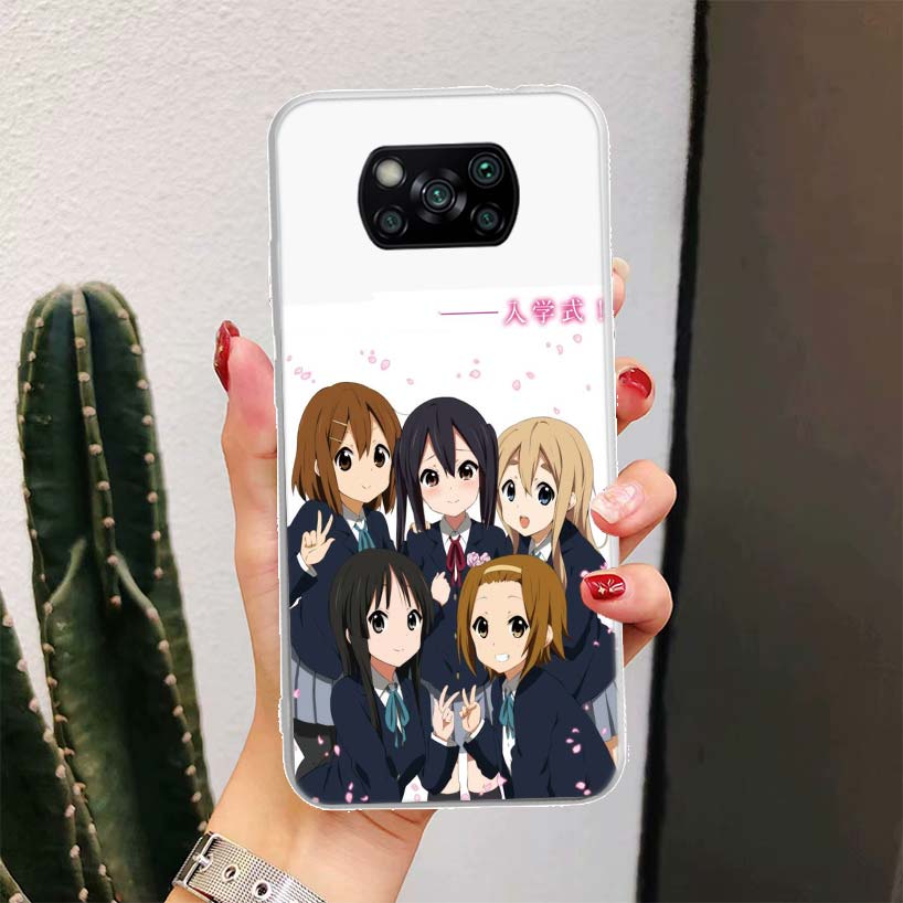 K on! Hirasawa Yui Anime For Xiaomi Poco X6 X3 Nfc X5 X4 F6 F5 Pro Phone Case F4 Gt F3 F2 F1 M5S M4 M3 M2 5G Fundas Coque X3 Nfc