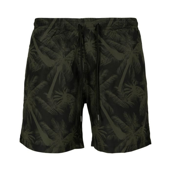 Short De Bain Homme - Urban Classics - PATTERN Hawaii - Ceinture Élastique - 100% Polyester - Imprimés Colorés