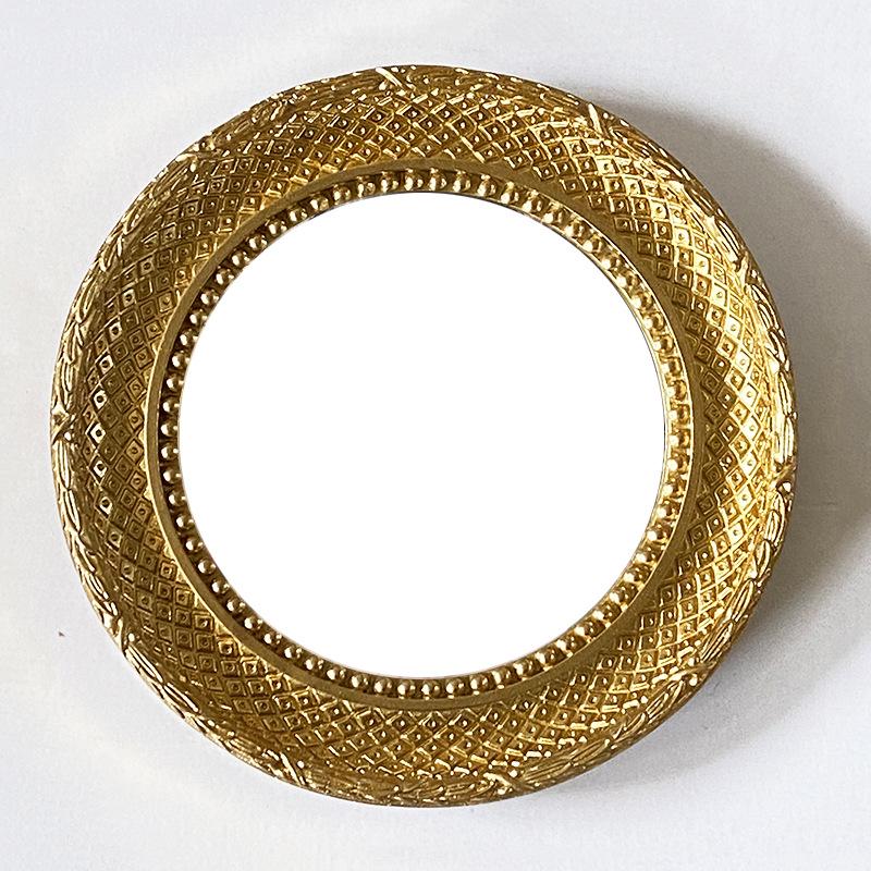 European American Retro Gold Embossed Hollow Wall Mirror Frame