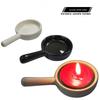 Ceramic Candle Holder with Handle and Flat Bottom