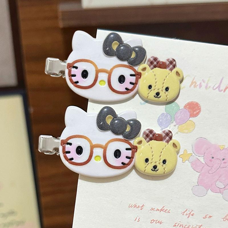 Cute Bear Kt Cat Hair Clip Japanese Sweet Style Versatile Girls Duckbill Clip Hair Clip Hair Accessory Clip