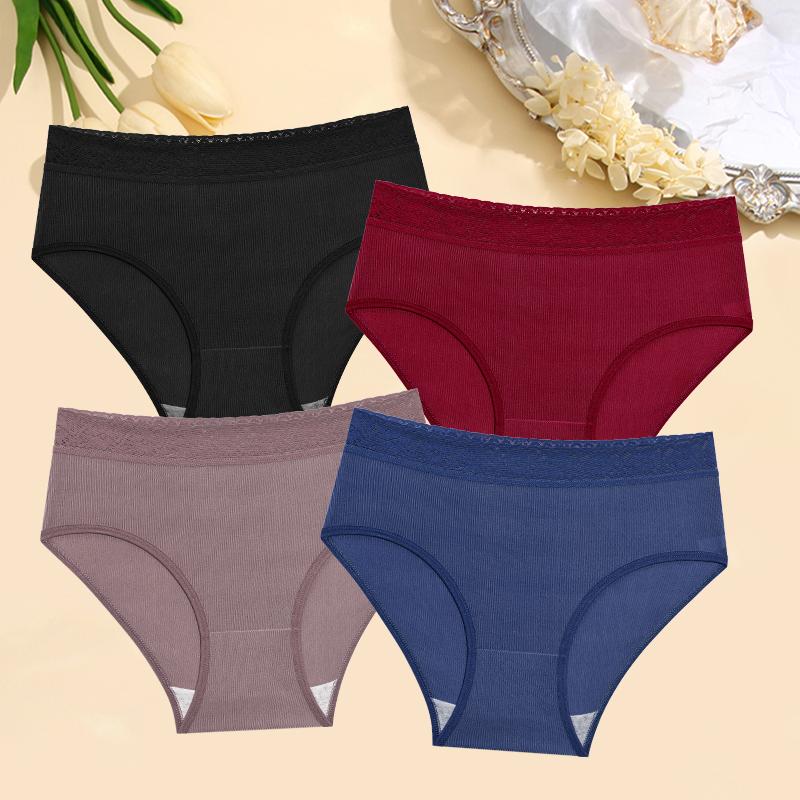 

4Pcs/Set Ladies Sexy Underwear Maternity Underpants Large Size Mommy Panties Pregnant Women s Panty Striped Underwear 2XL&Set