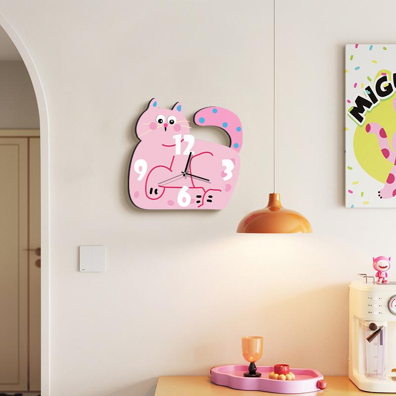 Cat Living Room Desktop Household Pendulum Desktop Entrance Entrance Counter Clock Cartoon Creative Clock Small Ornaments