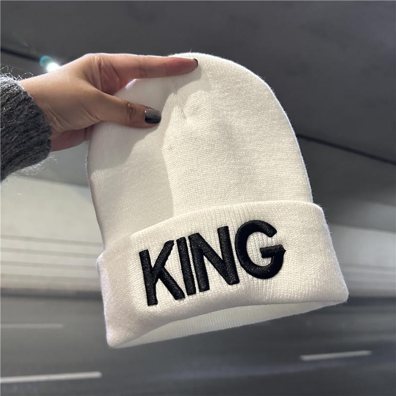 

Вязаная шапка женская повседневная универсальная модная осенне-зимняя шапка из шерсти с алфавитом теплая трендовая шапка от холода головной убор мужской Elastic