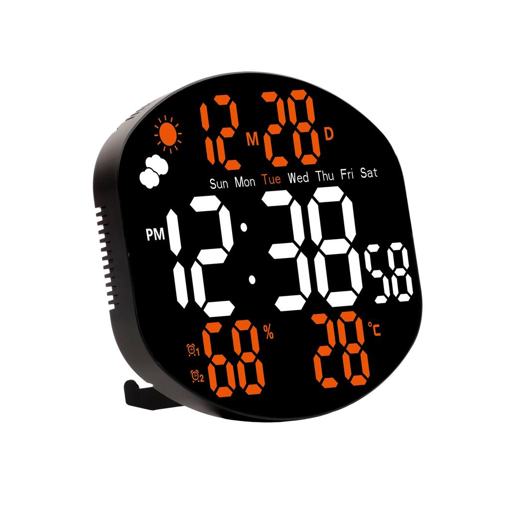 Simple LED Wall Clock Living Room Multifunctional Electronic Clock Silent Temperature and Humidity Alarm Large Screen Clock